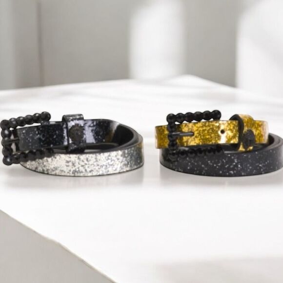 Kurt Geiger Glitter 2 piece Belts - Picture 1 of 10